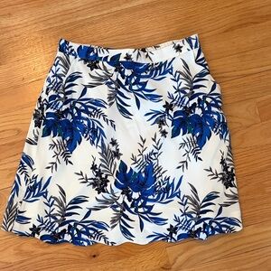 Market & Spruce Blue and Black Floral Skirt